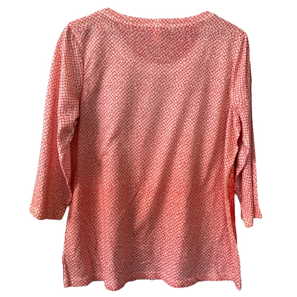 Chico’s Embellished 3/4 Sleeve Geo Print Scoop Neck Top Size 2 | Large (12) - Picture 3 of 6